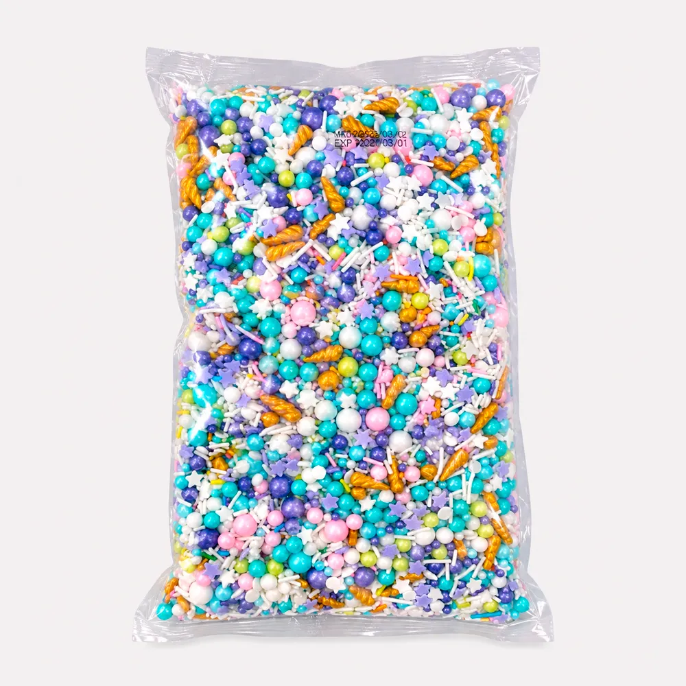 [AMC27-33] DRAGEES 1 KG MIX BOULES ETOILES LICORNE - PASTEL