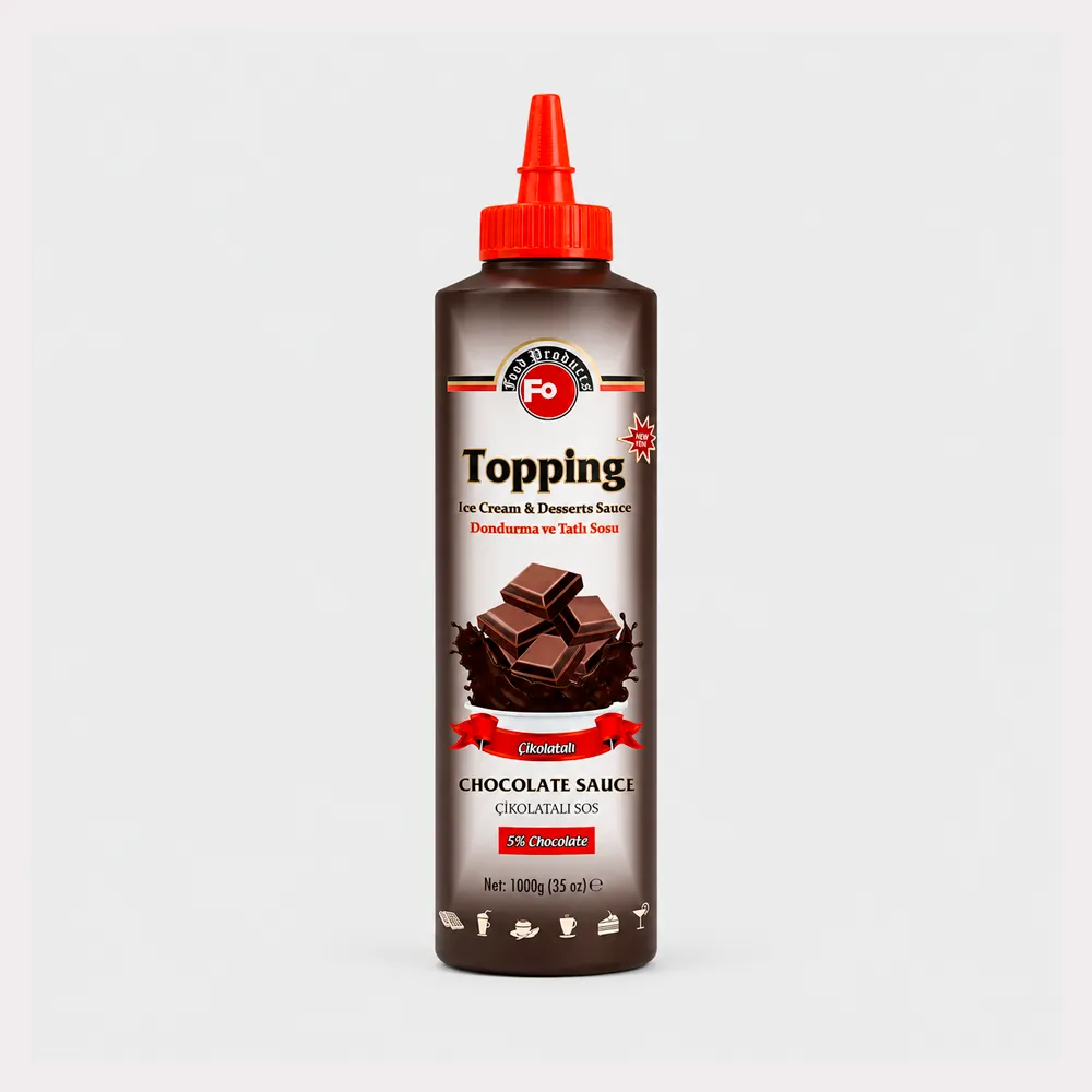 [FO SAUCE CHOC1KG] SAUCE GLACE TOPPING FO 1KG CHOCOLAT